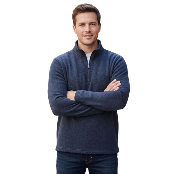 Izod NWT Heather Blue 1/4 Zip Pullover Size XL - Picture 1 of 10